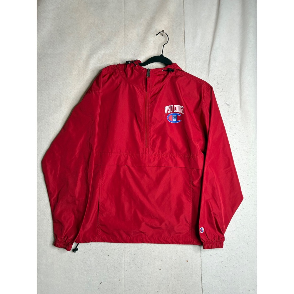 Champion WSU Cougs Washington State University Red Windbreaker Jacket Small